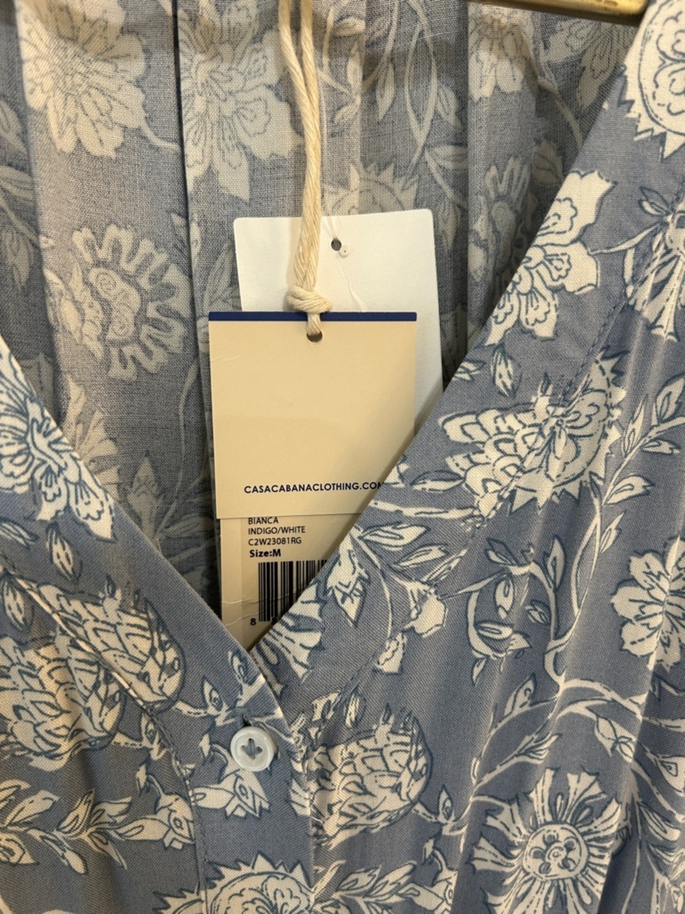 Casa Cabana Blue Floral Button-Front Midi Dress Women’s size Medium New! - Picture 7 of 8